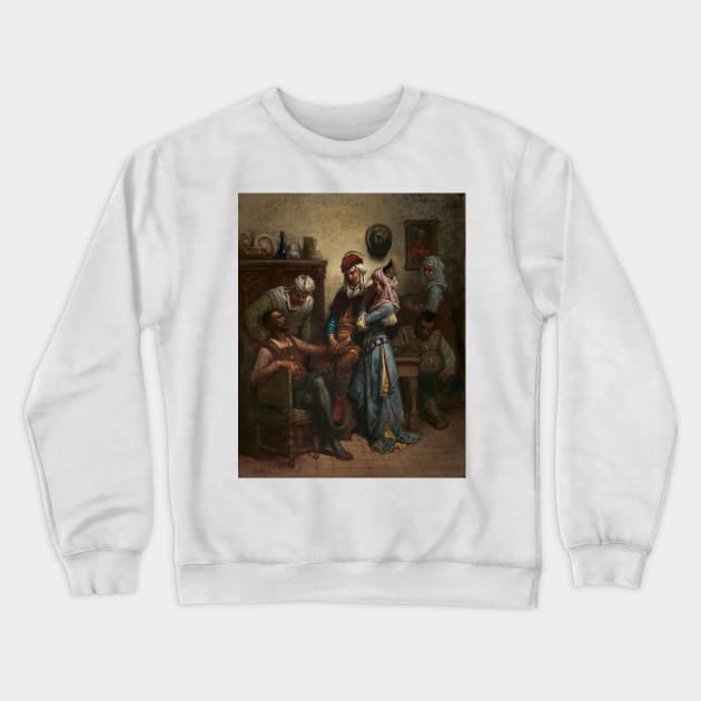 Don Quixote and Sancho Panza Entertained by Basil and Quiteria by Gustave Dore Crewneck Sweatshirt by Classic Art Stall